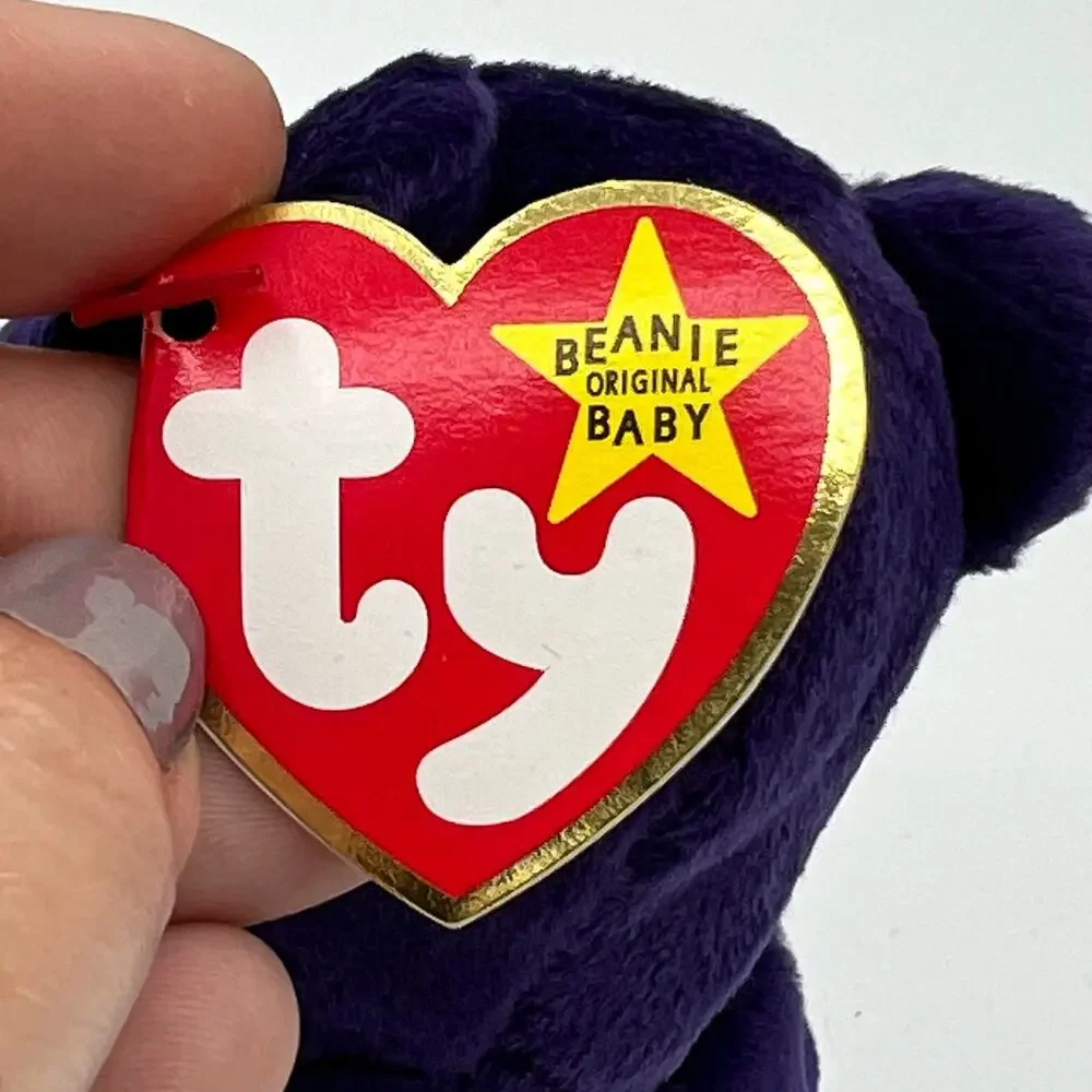TY Beanie Baby Princess Purple Diana Bear